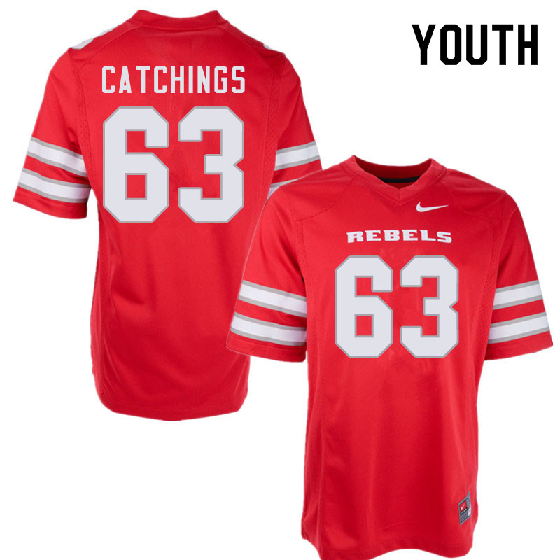 Youth #63 Bryan Catchings UNLV Rebels College Football Jerseys Sale-Red - Click Image to Close
